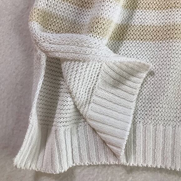 Suzy D London knit striped sweater dramatic sleeves beach coastal lightweight - Picture 9 of 10